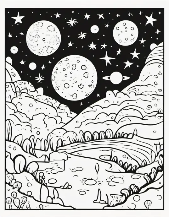 Moon Crater Coloring Adventure