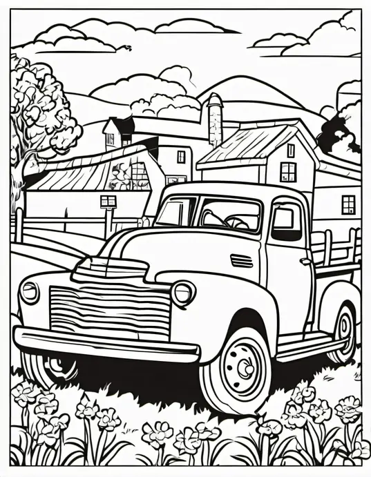 Color and Discover Farm Trucks in Action