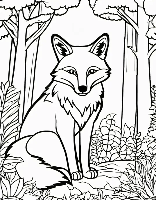 Colorful Forest Fox Discovery Scene