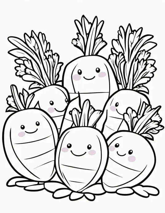Colorful Carrot Patch Scene for Kids