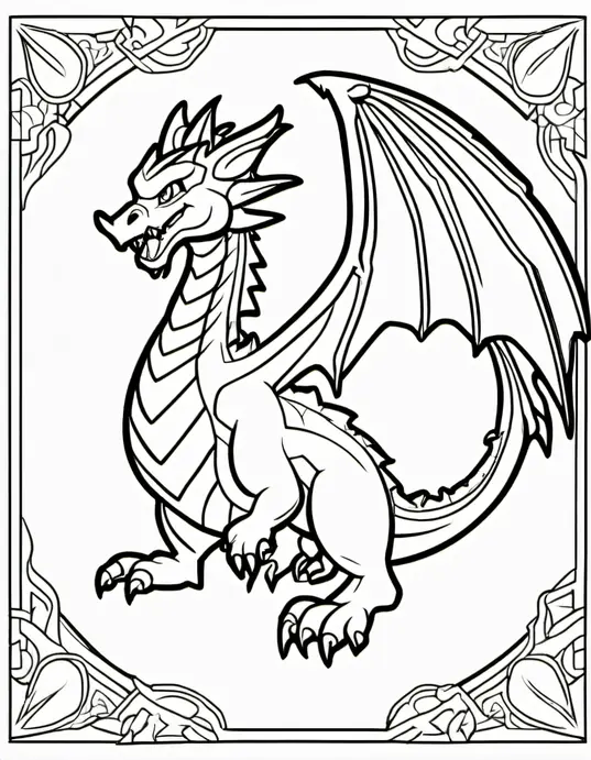 Anime Style Dragon Coloring Scene for Kids