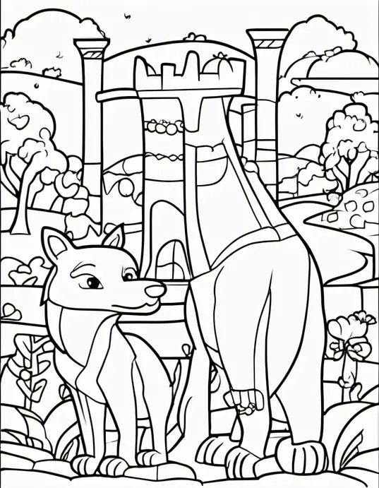 Sunny Beach Sea Creatures Coloring Page
