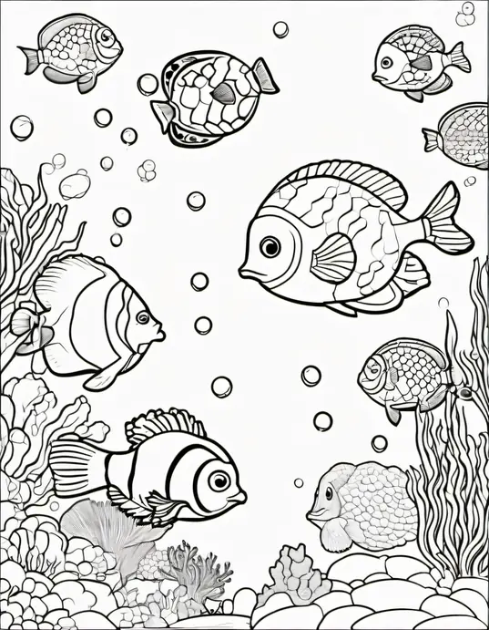 Colorful Underwater Balloon Party Scene