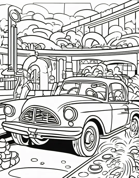Color and Race through Sunny Car Wash Adventure