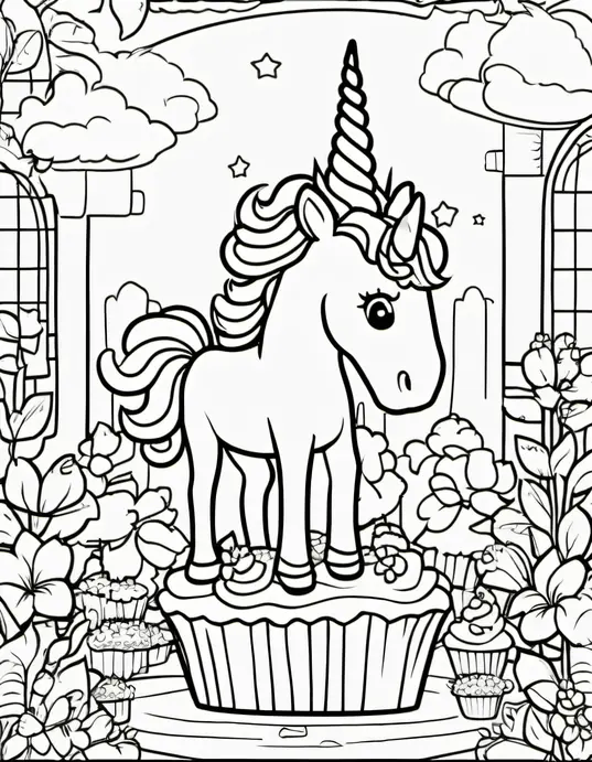 Color and Celebrate: Unicorn Cupcake Garden