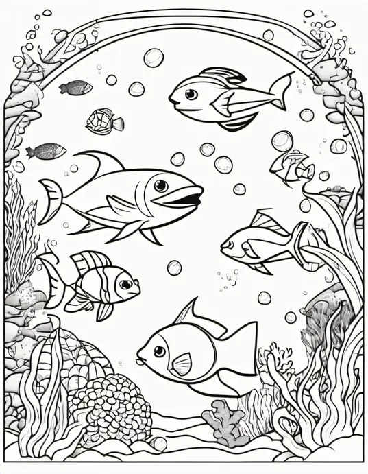 Colour Superheroes in Underwater Adventure Scene