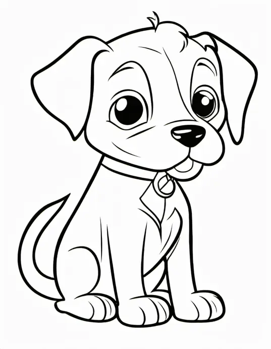 Pawsome Puppy Coloring Page: Cute Dog to Color In