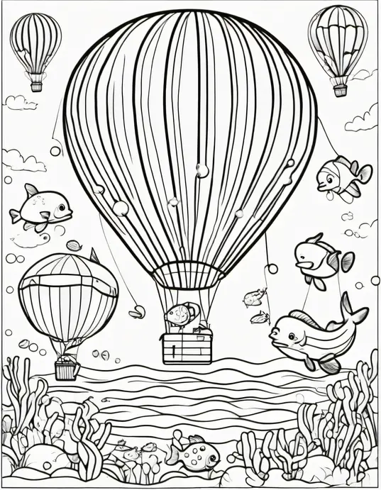 Colorful Underwater Balloon Party Scene