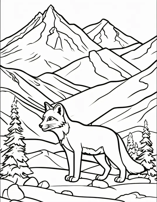 Colorful Alpine Animals Mountain Scene for Kids