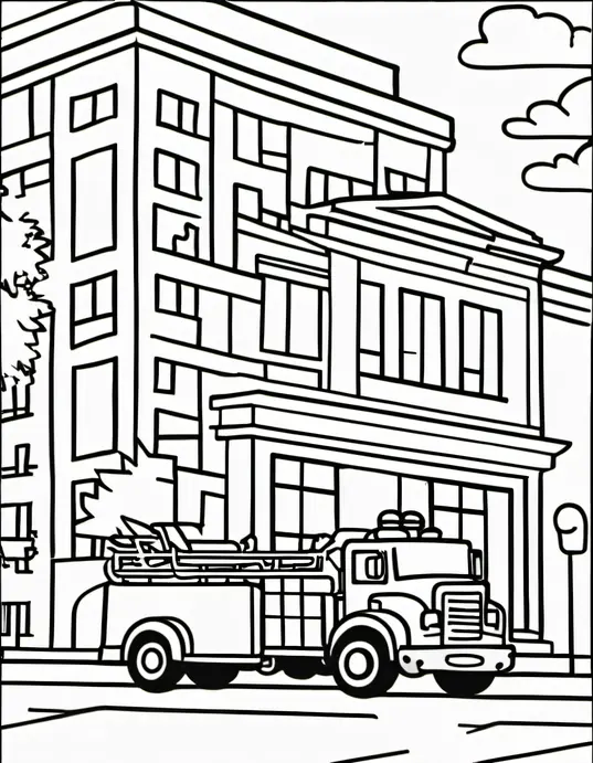 Colorful City Fire Truck Parade Scene