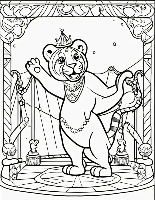 Exotic Circus Animals Coloring Page