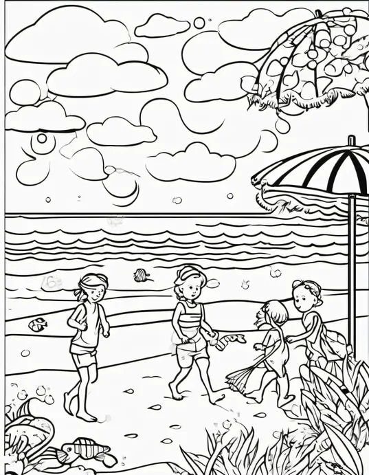 Sunny Beach Coloring Adventure