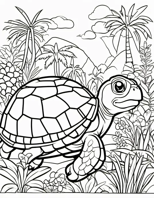 Colorful Turtle Garden Jungle Adventure