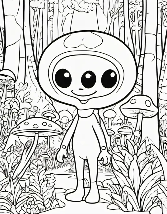 Extraterrestrial Forest Coloring Adventure