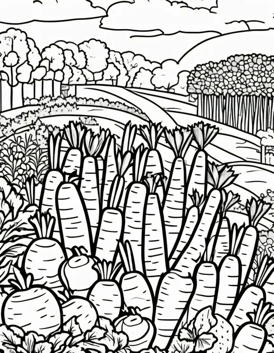 Colorful Carrot Garden for Kids to Draw!