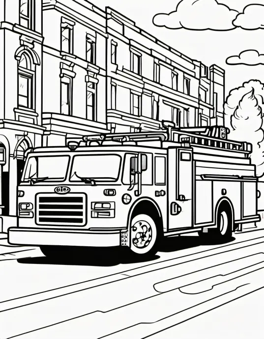Fire Truck Coloring Page: Adventure Ready!