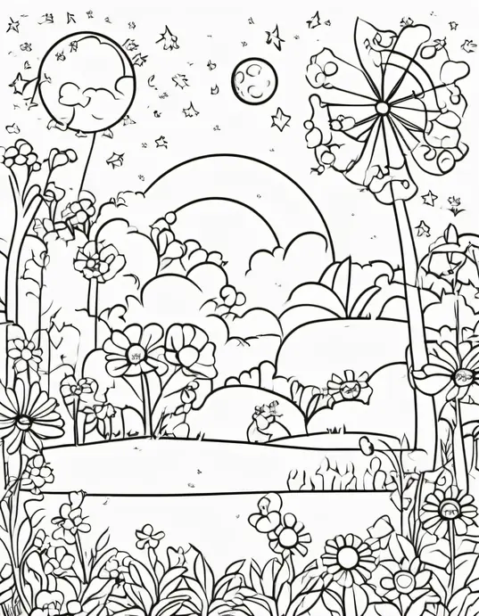 Moon Coloring Adventure: Alien Garden Party