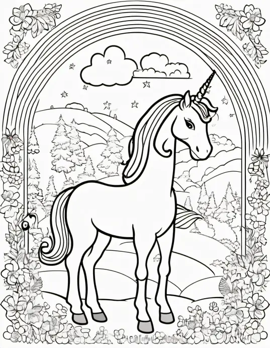 Color Happy Unicorn Stables with Glittery Rainbows