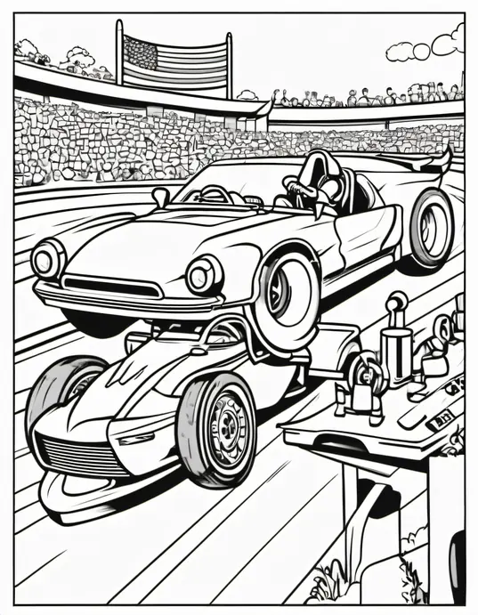Color and Explore: Racing Car Playground Fun!