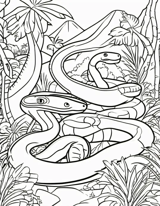 Color and Discover Jungle Snake Friends