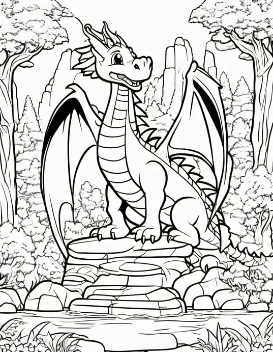 Magical Dragon Forest Coloring Adventure