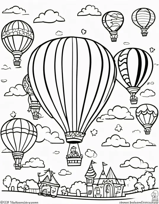 Coloring a Cheerful Balloon Parade for Kids