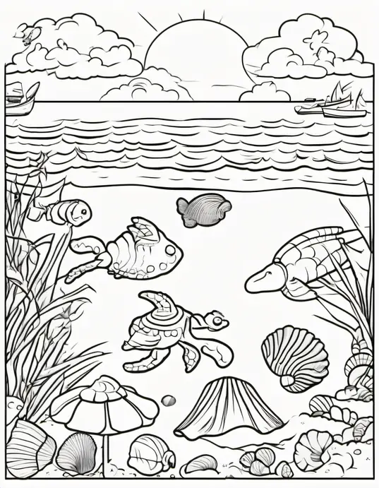 Sunny Seashell Coloring Adventure