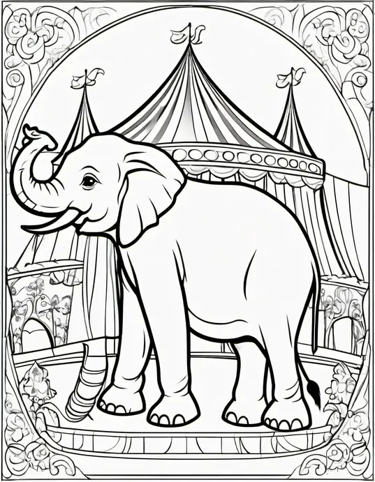 Color and Play: Elephant Ride Under Big Top Tent