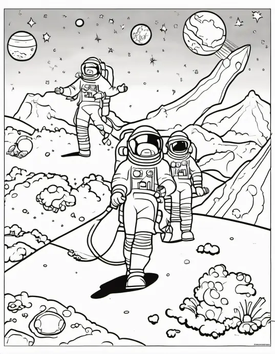 Color Space Adventure: Astronauts on Comet Playground