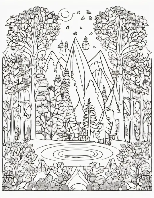 Explore Whimsical Mandala Forest Coloring Pages for Kids
