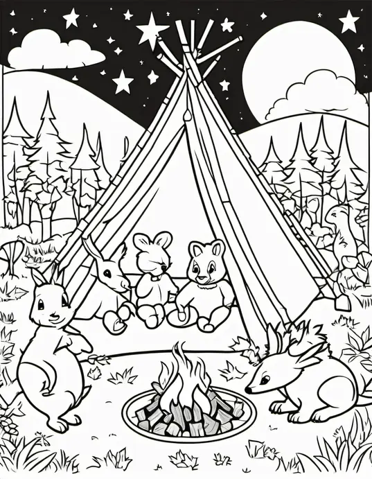 Color Campfire Stories Under Starlit Sky