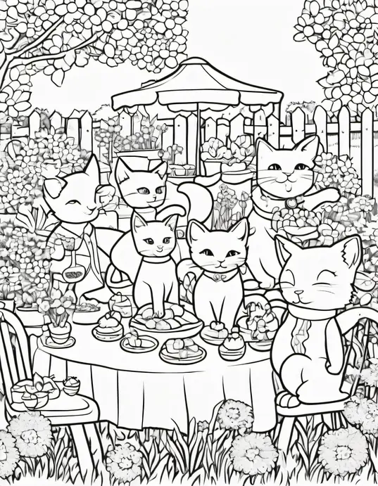 Color and Play: Purrfect Kitten Garden Party