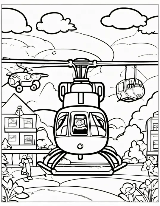 Color and Explore: Jolly Jet Helicopter Playground