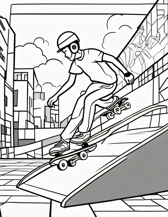 Color and Skate Park Adventure Scene