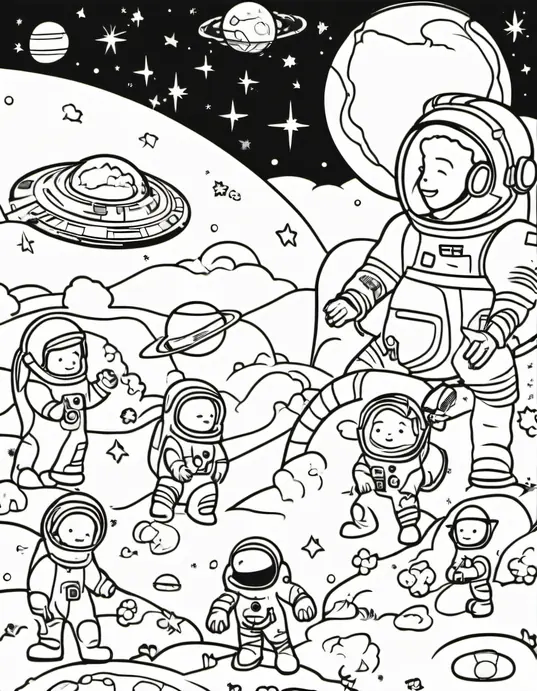 Color Space Adventures: Astronauts and Alien Friends