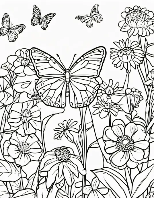 Butterfly Garden Coloring Page