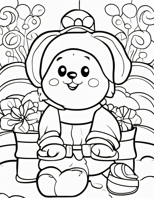 Puppy Playtime Coloring Scene for Kids