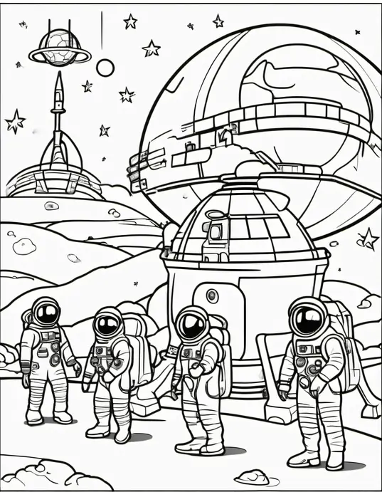 Moonbase Coloring Adventure for Little Astronauts