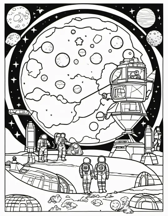 Moonbase Coloring Adventure for Little Astronauts