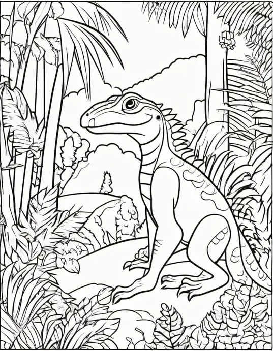Color Exotic Rainforest Reptiles Jungle Scene