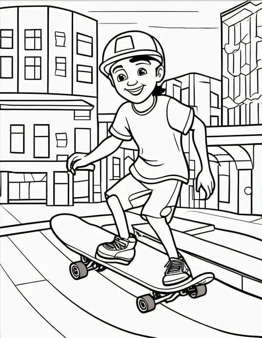 Color and Skate Park Adventure Scene