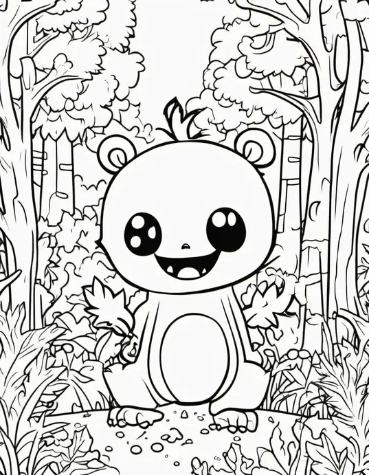 Colour Spooky Forest Monster Friends