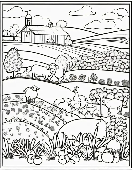Colorful Farm Veggie Patch Delight