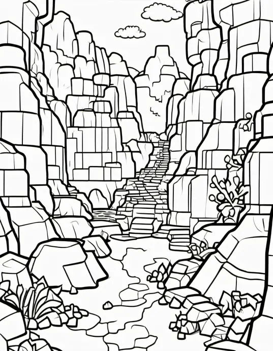 Color Minecraft Caves and Lava Pools Adventure