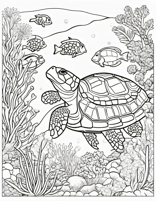 Color Turtles Underwater Rainbow Garden