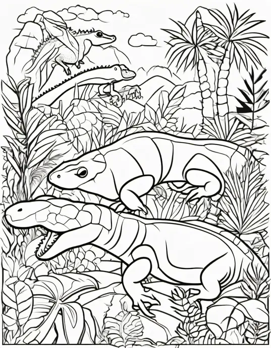 Tropical Rainforest Reptile Coloring Adventure