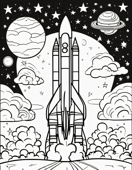 Moonbase Coloring Adventure: Launch Pad Blast-Off