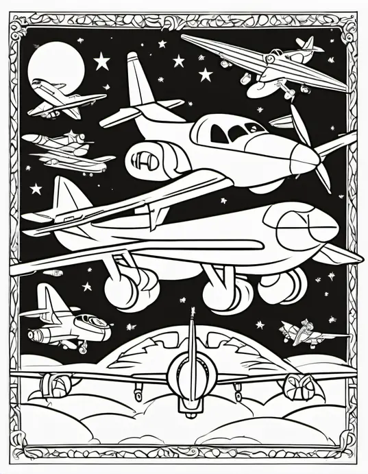 Coloring Flight of Fantasy: Mythical Airplane Creatures