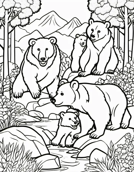 Colouring Bears in a Forest Hide-and-Seek Adventure