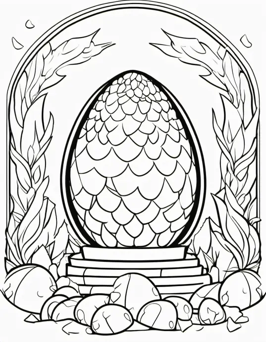 Anime-Style Dragon Egg Hatchery Coloring Scene
